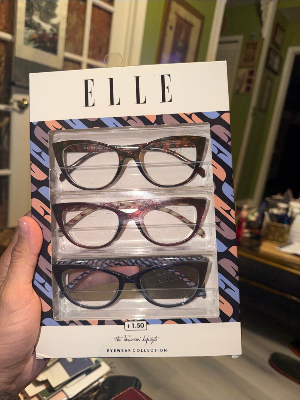 ELLE women 3-Pack Reading Glasses - Tortoise, Burgundy, Black